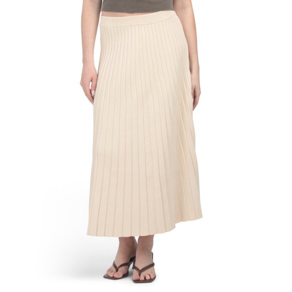 ENGLISH FACTORY Ivory Pleated A-line Skirt - Picture 1 of 2